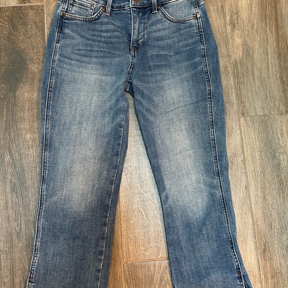 NYDJ Blue Ankle Cropped Jeans with Vintage Wash